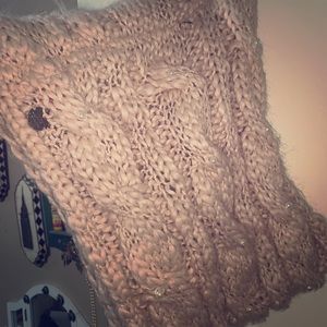 Betsey Johnson pink and pearls scarf